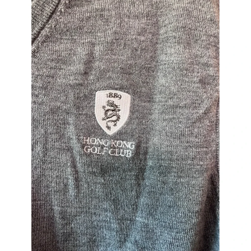 Peter Millar Mens Gray Merino Silk Hong Kong Golf Club V-Neck Sweater Vest XL